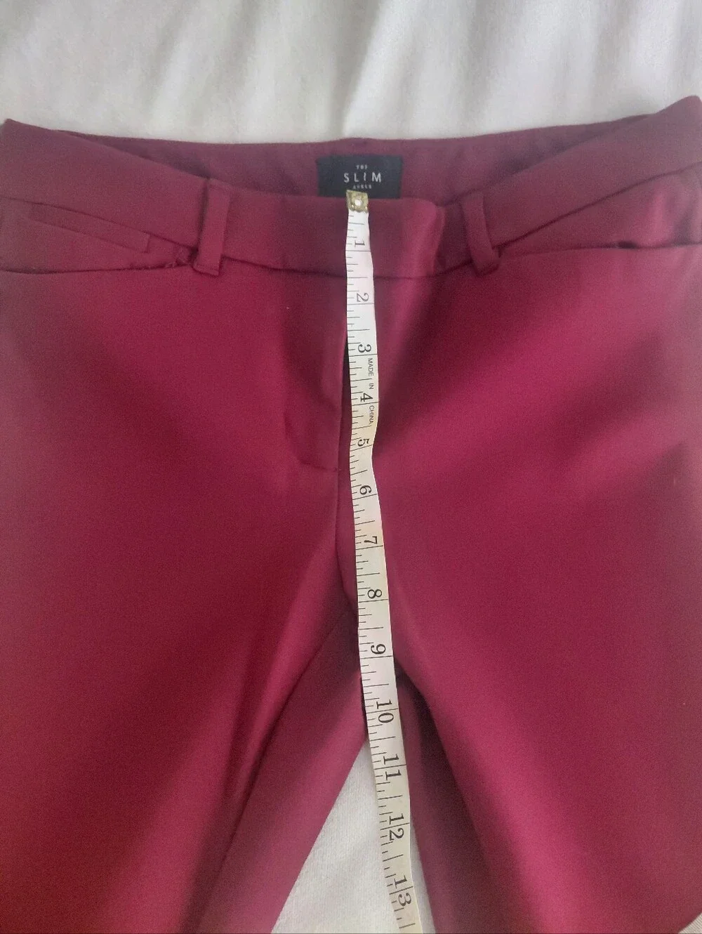 Women's Slim Fit Burgundy Dress Pants
